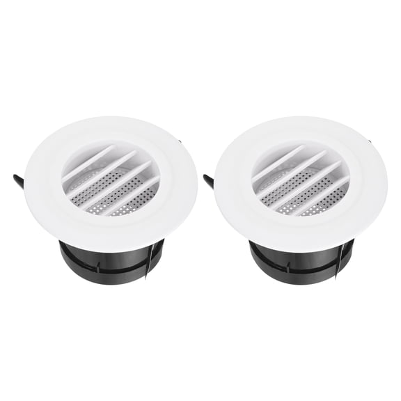 Uxcell 2pcs Soffit Vent 3" ABS Louvered Exhaust Vent Grille Cover Ceiling Diffuser with Built-in Screen Mesh for Home Bathroom Office Kitchen Ventilation System