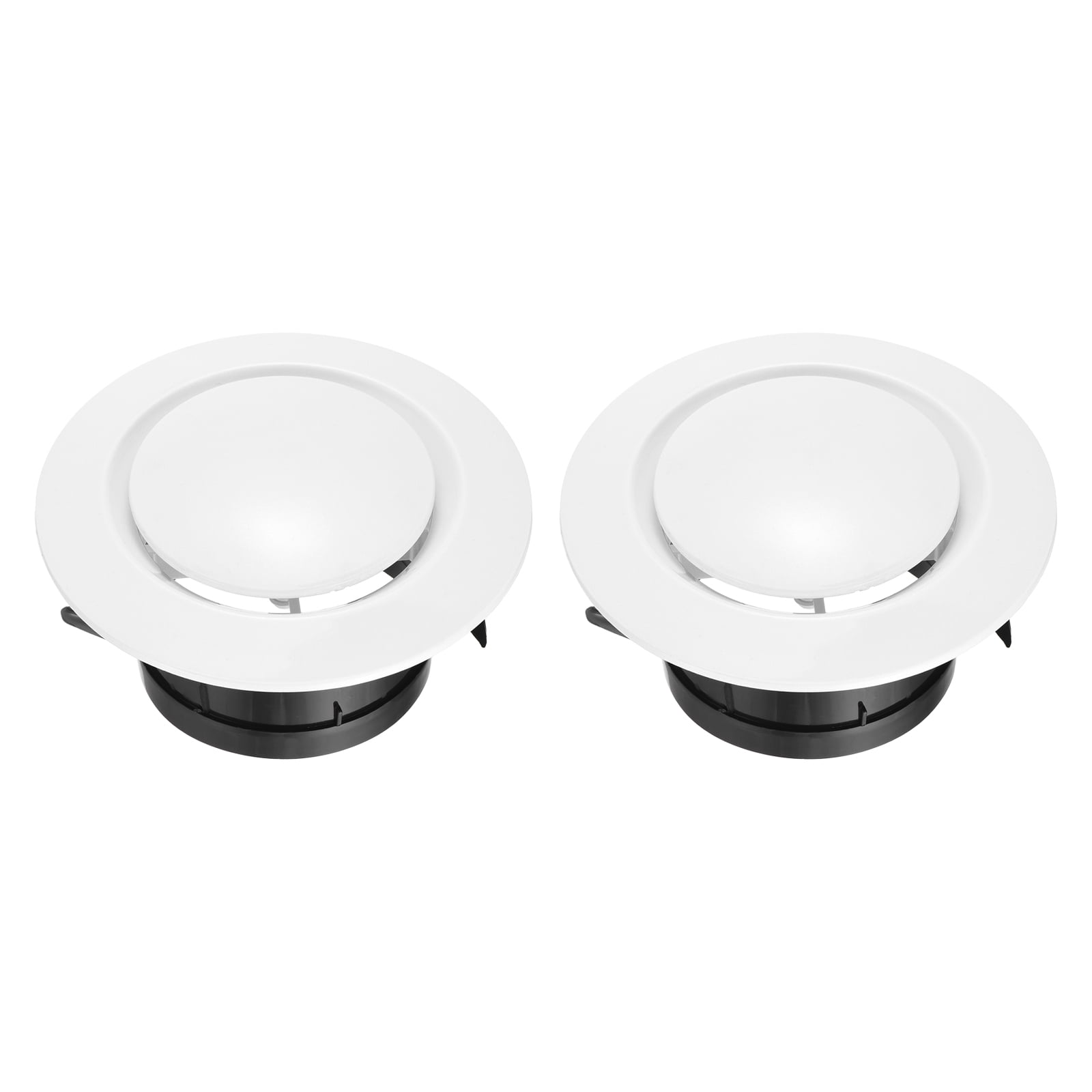 Uxcell 2pcs Soffit Vent 4" ABS Adjustable Round Vent Cover Grille Cover Ceiling Diffuser for Home Bathroom Office Kitchen Ventilation System