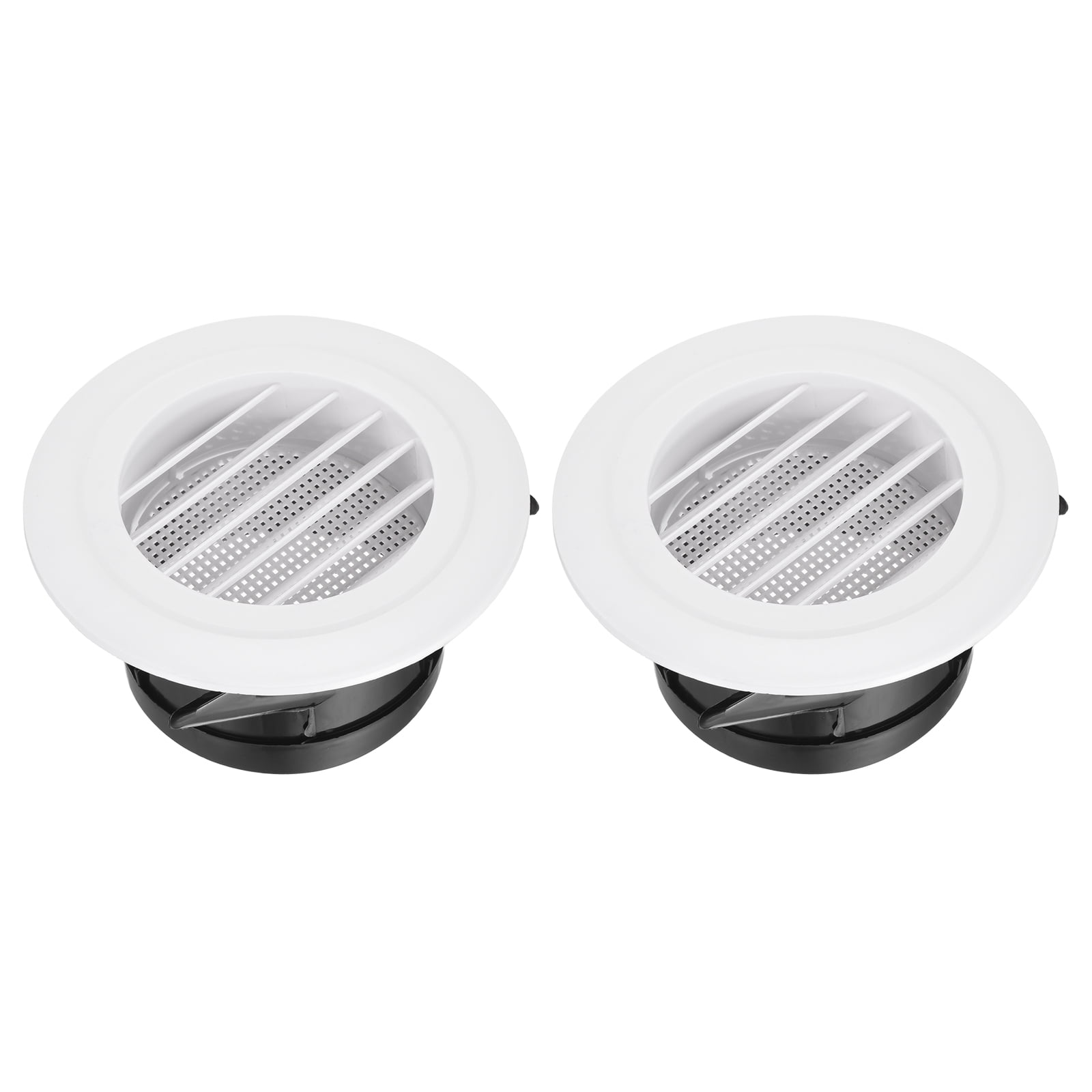 Uxcell 2pcs Soffit Vent 4" ABS Louvered Exhaust Vent Grille Cover Ceiling Diffuser with Built-in Screen Mesh for Home Bathroom Office Kitchen Ventilation System