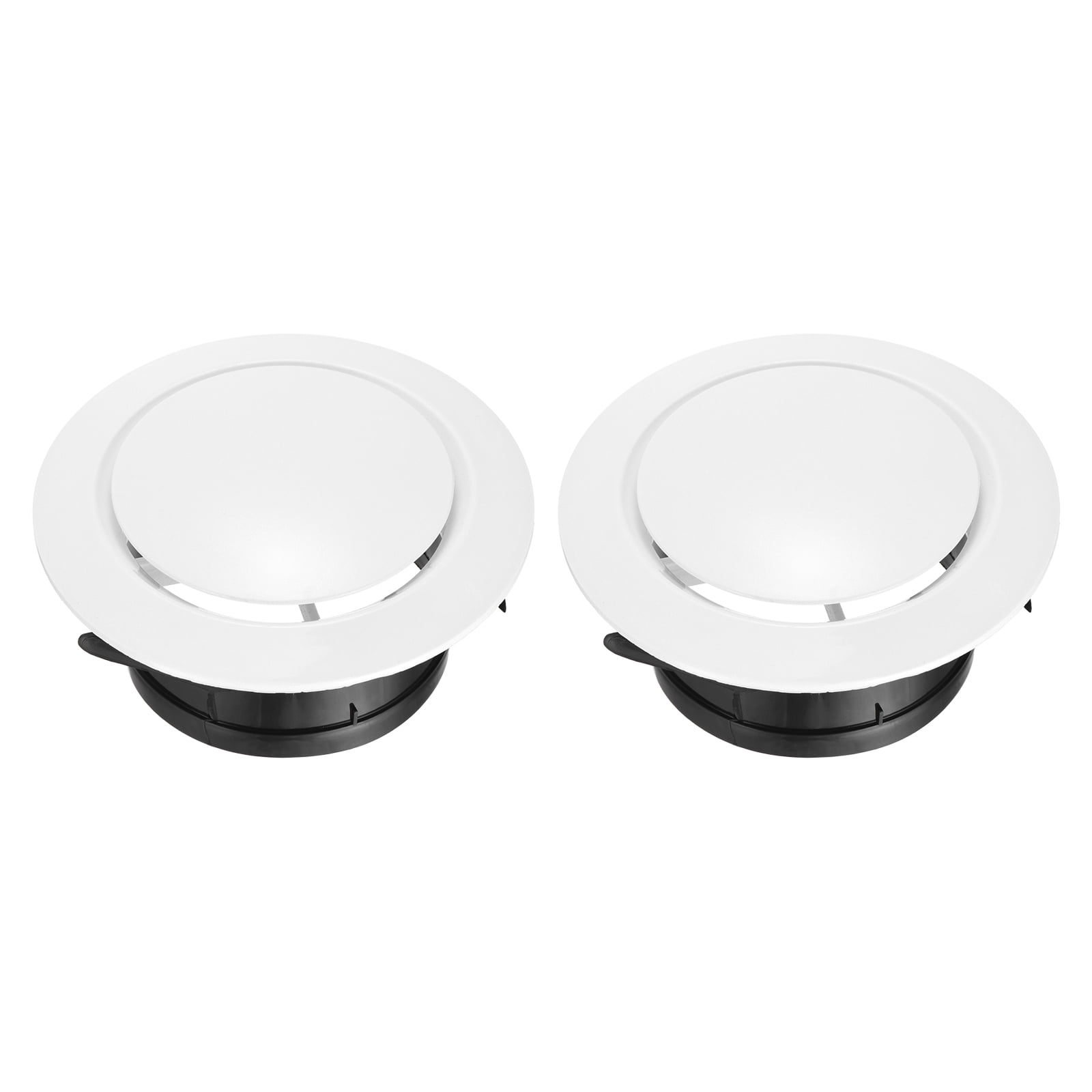 Uxcell 2pcs Soffit Vent 5" ABS Adjustable Round Vent Cover Grille Cover Ceiling Diffuser for Home Bathroom Office Kitchen Ventilation System