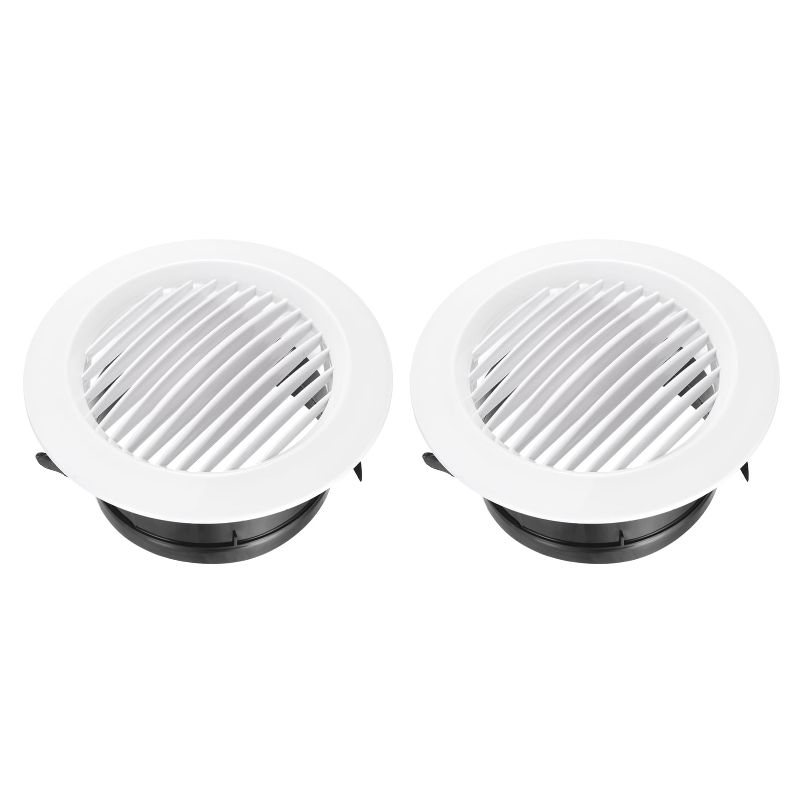 Uxcell 2pcs Soffit Vent 5" ABS Round Exhaust Louvered Soffit Vent Grille Cover Ceiling Diffuser for Home Bathroom Office Kitchen Ventilation System