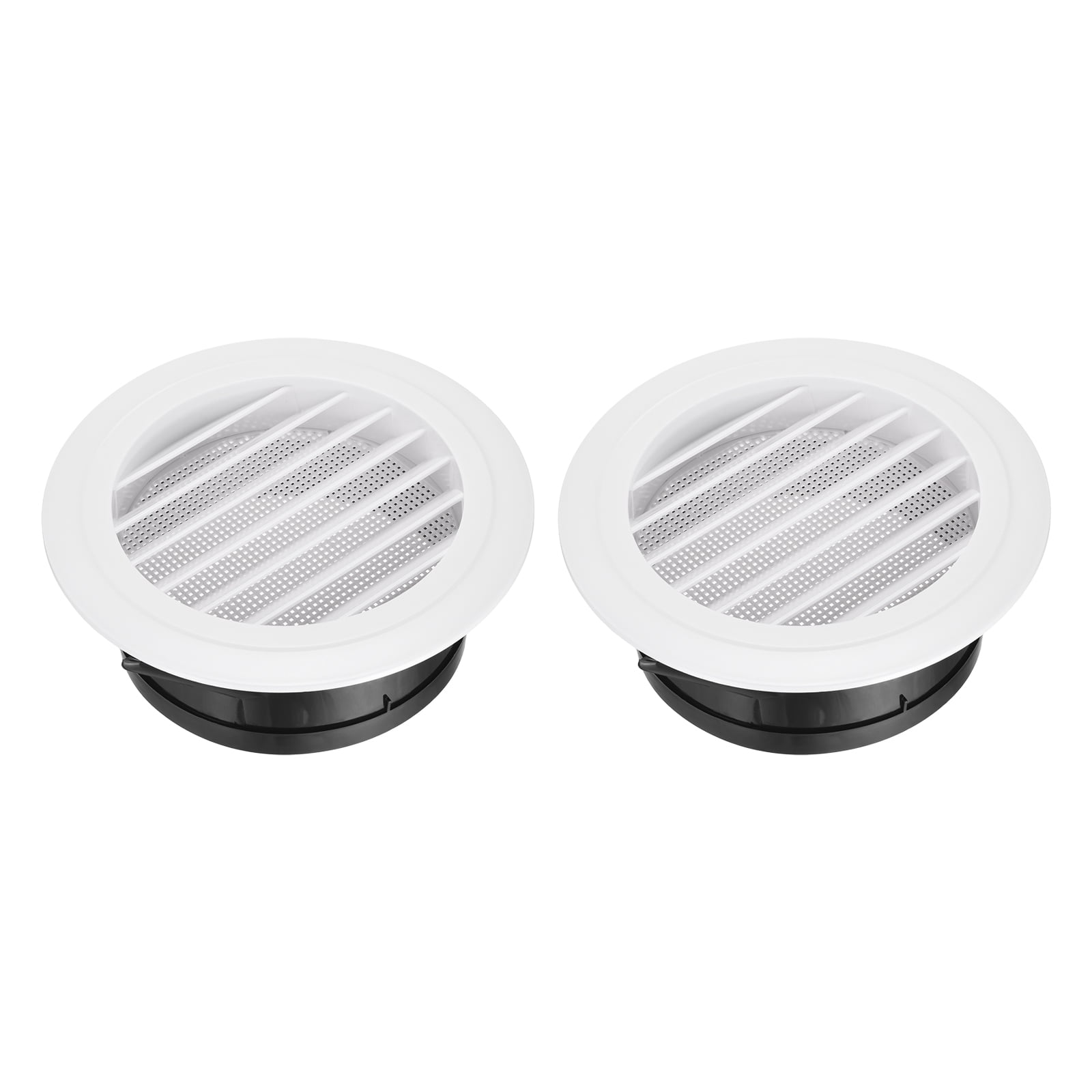 Uxcell 2pcs Soffit Vent 6" ABS Louvered Exhaust Vent Grille Cover Ceiling Diffuser with Built-in Screen Mesh for Home Bathroom Office Kitchen Ventilation System