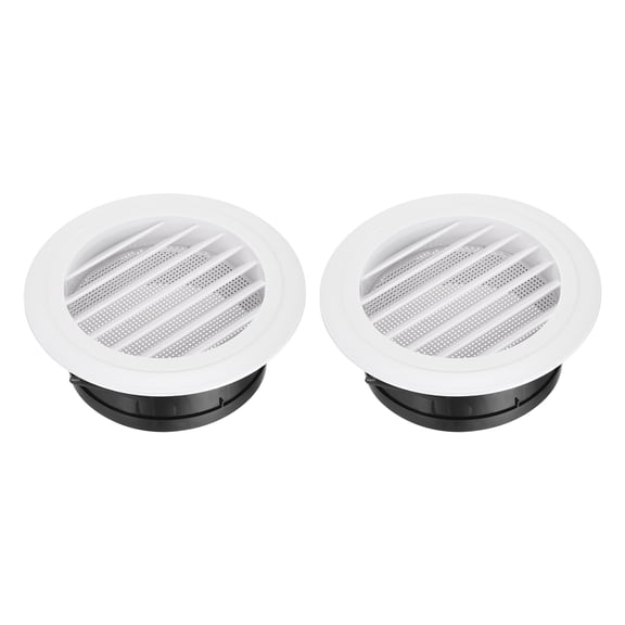 Uxcell 2pcs Soffit Vent 6" ABS Louvered Exhaust Vent Grille Cover Ceiling Diffuser with Built-in Screen Mesh for Home Bathroom Office Kitchen Ventilation System