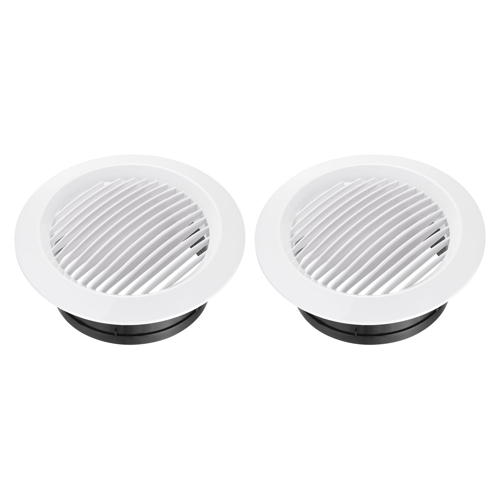 Uxcell 2pcs Soffit Vent 6" ABS Round Exhaust Louvered Soffit Vent Grille Cover Ceiling Diffuser for Home Bathroom Office Kitchen Ventilation System
