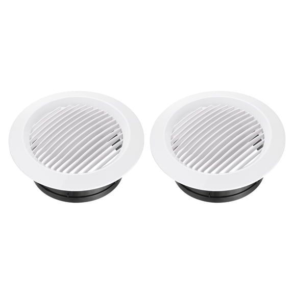 Uxcell 2pcs Soffit Vent 6" ABS Round Exhaust Louvered Soffit Vent Grille Cover Ceiling Diffuser for Home Bathroom Office Kitchen Ventilation System