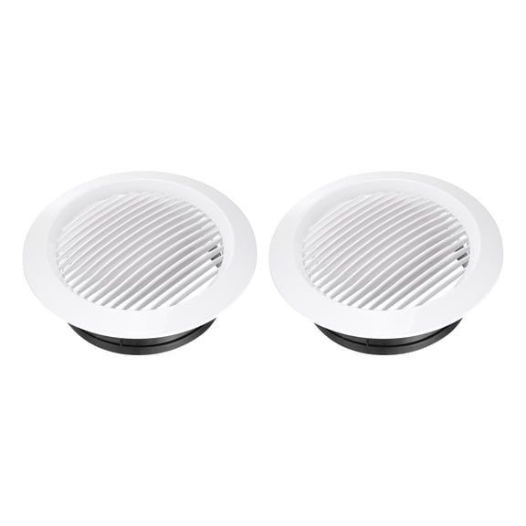 Uxcell 2pcs Soffit Vent 8" ABS Round Exhaust Louvered Soffit Vent Grille Cover Ceiling Diffuser for Home Bathroom Office Kitchen Ventilation System