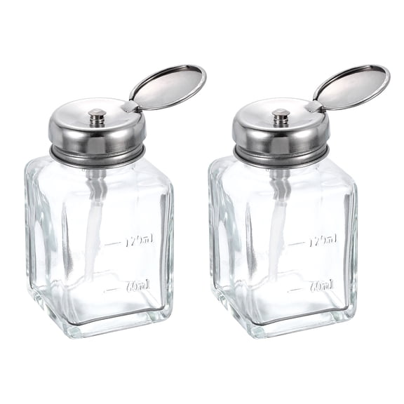 Uxcell 2pcs Solvent Alcohol Dispensers 120ml Push Down Liquid Bottle Sprinkler Plastic Tube Aluminum Core