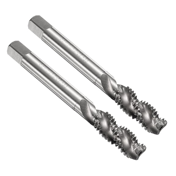 Uxcell 2pcs Spiral Flute Thread Tap 3/8-16 UNC Machine Taps HSS6542 Uncoated