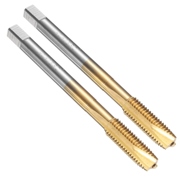 Uxcell 2pcs Spiral Point Thread Tap, M7 x 1 Metric Titanium Coated Screw Threading Tapping Tool Machine Taps, HSS-6542