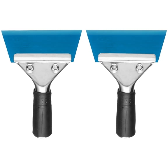 Uxcell 2pcs Squeegee 5 Inch Length Auto Water Blade Shower Squeegee with Non-Slip Handle for Car Windshield Window Cleaner Glass Door, Blue