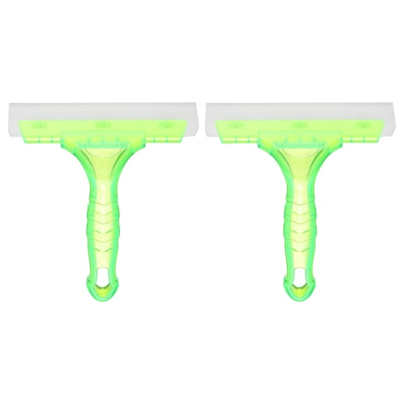 Uxcell 2pcs Squeegee 6 Inch Length Auto Water Blade Shower Squeegee with Non-Slip Handle for Car Windshield Window Cleaner Glass Door, Light Green