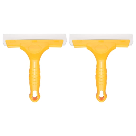 Uxcell 2pcs Squeegee 6 Inch Length Auto Water Blade Shower Squeegee with Non-Slip Handle for Car Windshield Window Cleaner Glass Door, Yellow