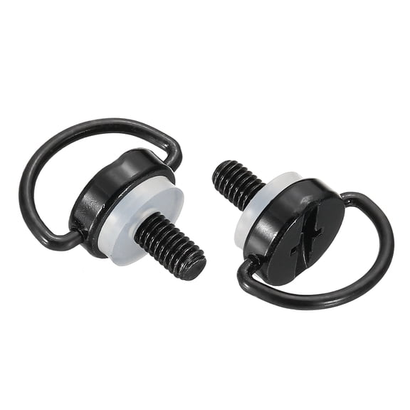 Uxcell 2pcs Stainless Steel D Ring Screw (M4x7mm Thread) - Camera Fixing Screw Hinge Bracket Holder for RC Drone/Sport Camera Tripod/Shoulder Straps/Wrist Straps, Black