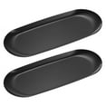 thumbnail image 1 of Uxcell 2pcs Stainless Steel Decorative Trays, 9" Bathroom Trays, Makeup Cosmetic Trays, Small Serving Tray, Matte Black, 1 of 5