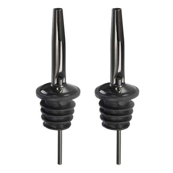 Uxcell 2pcs Stainless Steel Liquor Pourers with Tapered Spout Wine Pourers Suitable for Oil Wine Bottles, Rainbow