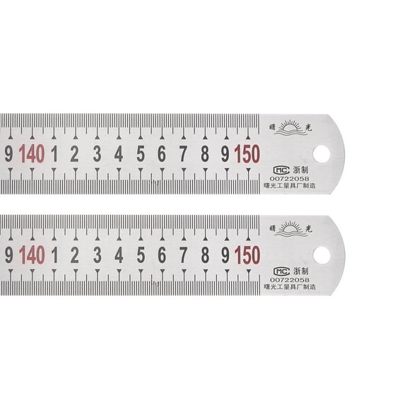 Uxcell 2pcs Stainless Steel Ruler 60"x1/16"x11/2" Straight Edge Measuring Tools for Woodworking Painting Craft