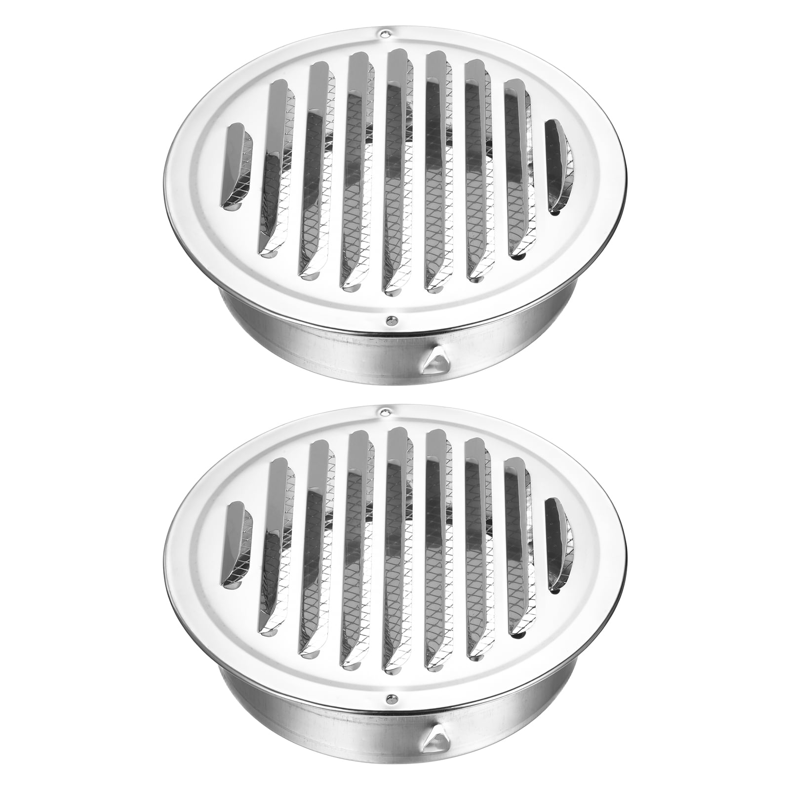 Uxcell 2pcs Stainless Steel Soffit Vent 6.3" Round Louver Grille Cover Air Vent Hood Soffit Exhaust with Screen Mesh for Wall Ceiling Mount Bathroom Garage Attic Ventilation