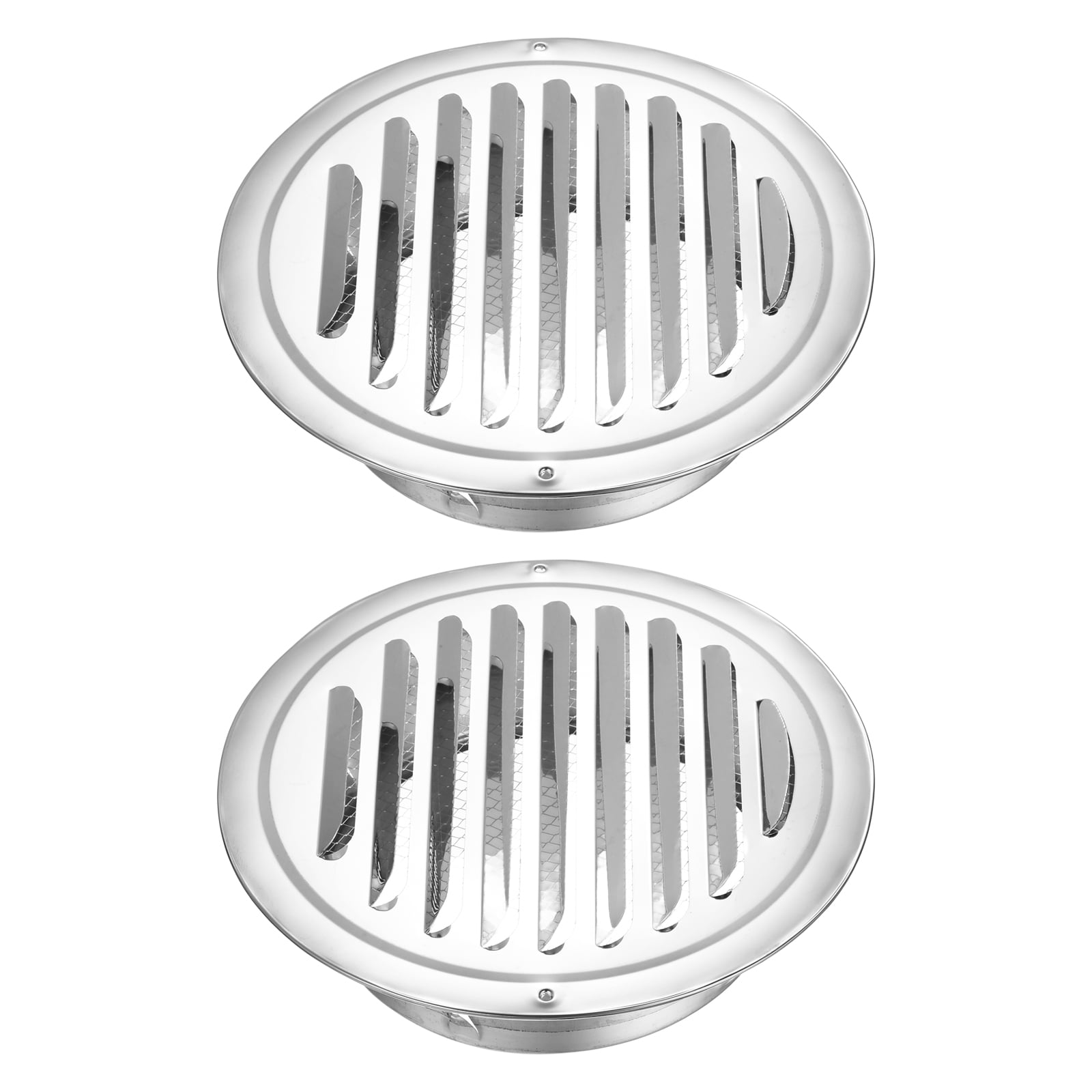 Uxcell 2pcs Stainless Steel Soffit Vent 6.7" Round Louver Grille Cover Air Vent Hood Soffit Exhaust with Screen Mesh for Wall Ceiling Mount Bathroom Garage Attic Ventilation