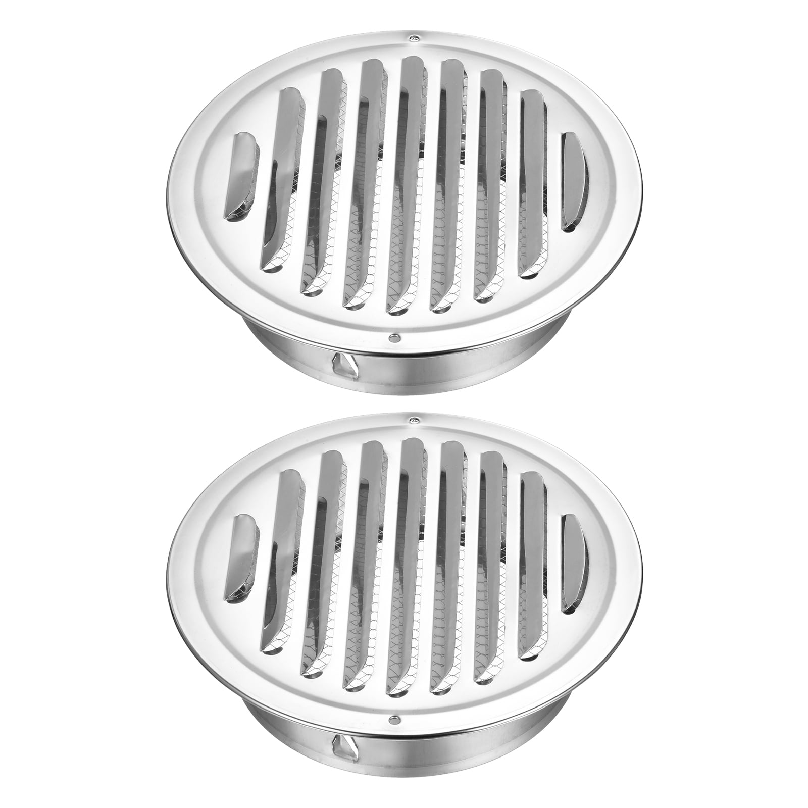Uxcell 2pcs Stainless Steel Soffit Vent 6" Round Louver Grille Cover Air Vent Hood Soffit Exhaust with Screen Mesh for Wall Ceiling Mount Bathroom Garage Attic Ventilation