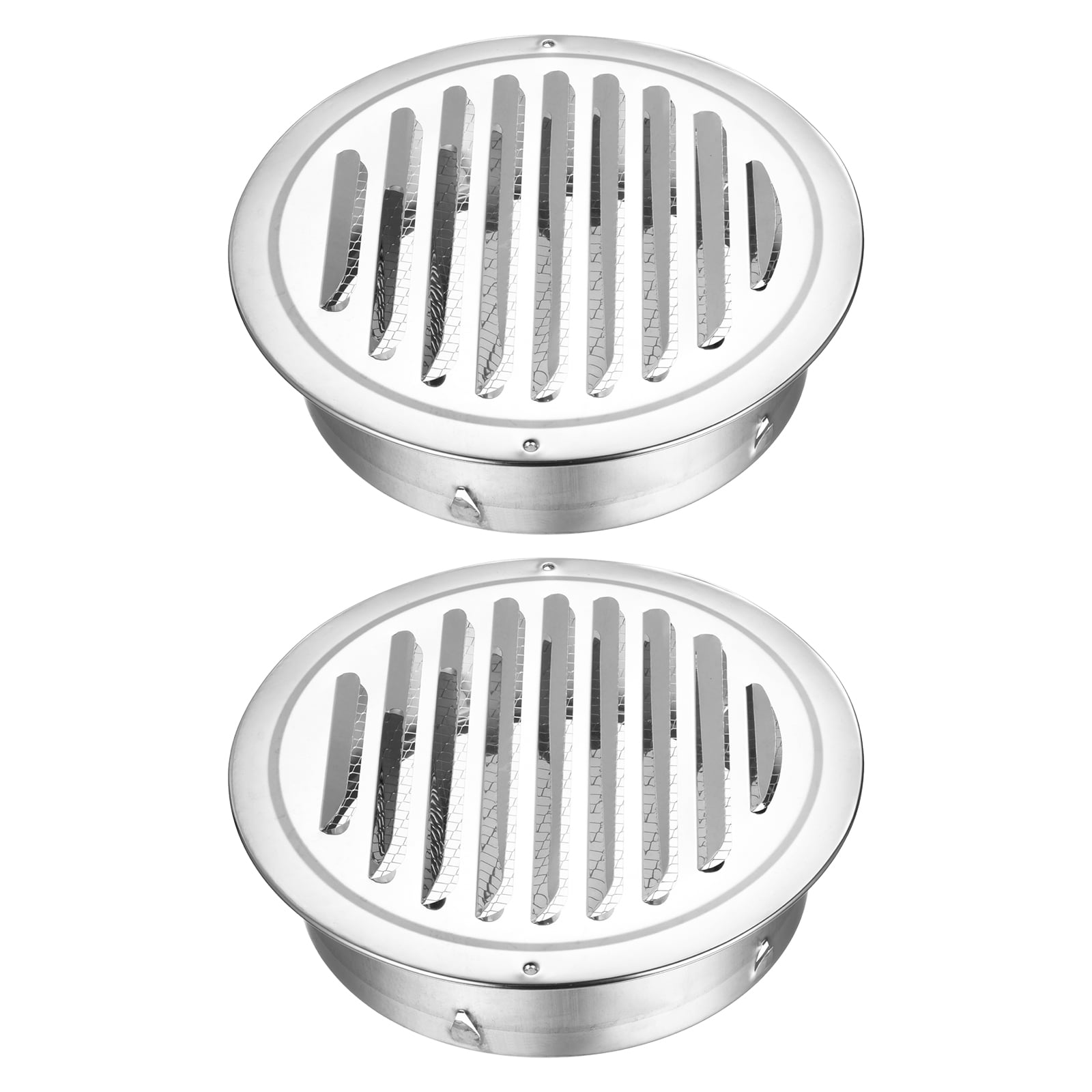Uxcell 2pcs Stainless Steel Soffit Vent 7.5" Round Louver Grille Cover Air Vent Hood Soffit Exhaust with Screen Mesh for Wall Ceiling Mount Bathroom Garage Attic Ventilation