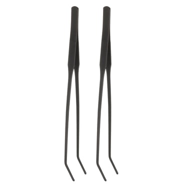 AA Pro Stainless Steel Tweezers – Curved Serrated Tip – 2-Piece Set For Jewelry/Repair