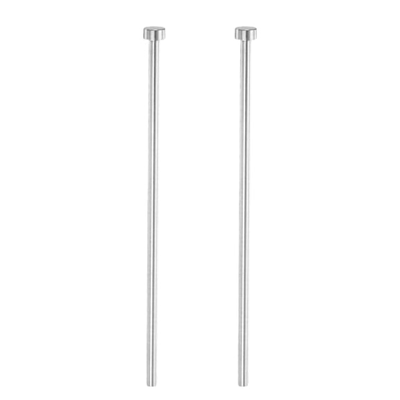 Uxcell 2pcs Straight Ejector Pin 1/8" Dia 101.6mm (4") Long 65Mn Round Tip Punches Steel Ejector Pin Punch for Die Manufacturing Mechanical Maintenance