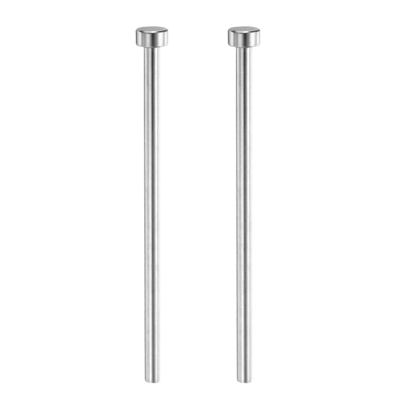 Uxcell 2pcs Straight Ejector Pin 3/16" Dia 101.6mm (4") Long 65Mn Round Tip Punches Steel Ejector Pin Punch for Die Manufacturing Mechanical Maintenance