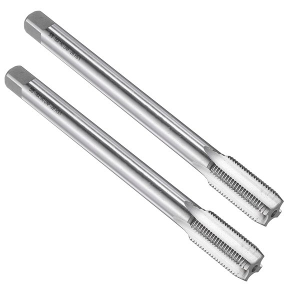 Uxcell 2pcs Straight Flute Taps 5/8-18UNF Thread 6" Extra Long Screw Tapping