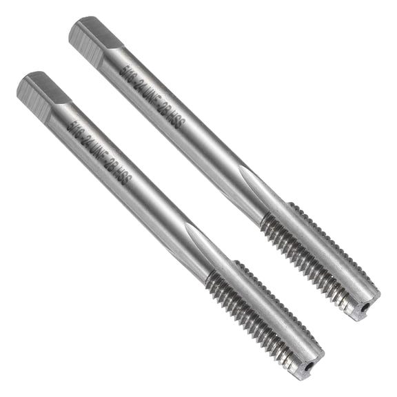 Uxcell 2pcs Straight Flute Thread Tap, 5/16-24 UNF AS Screw Threading Tapping Tool Machine Taps