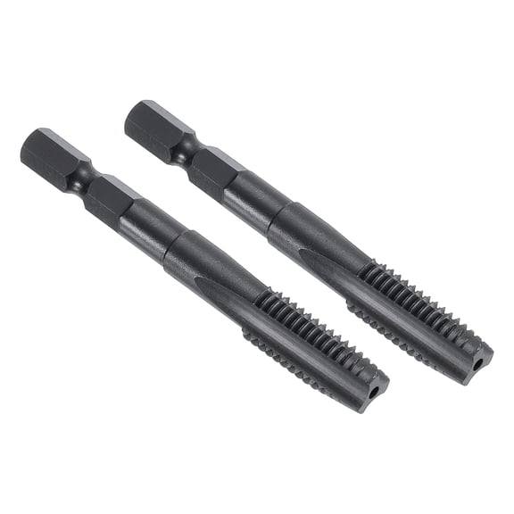 Uxcell 2pcs Straight Flute Thread Tap, M10 x 1.5 Metric Thread 1/4" Hex Shank Screw Threading Tapping Tool Machine Taps