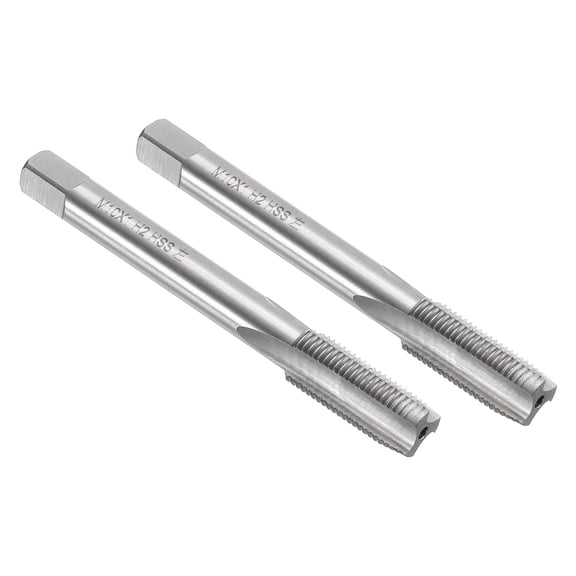 Uxcell 2pcs Straight Flute Thread Tap, M10 x 1 Metric Screw Threading Tapping Tool Machine Taps