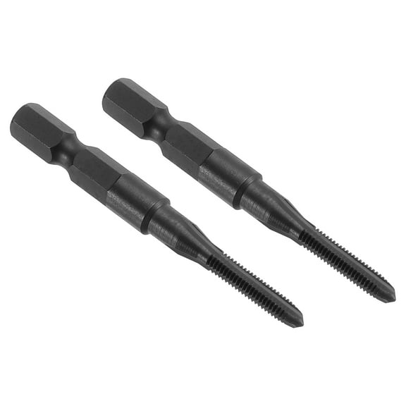 Uxcell 2pcs Straight Flute Thread Tap, M4 x 0.7 Metric Thread 1/4" Hex Shank Screw Threading Tapping Tool Machine Taps