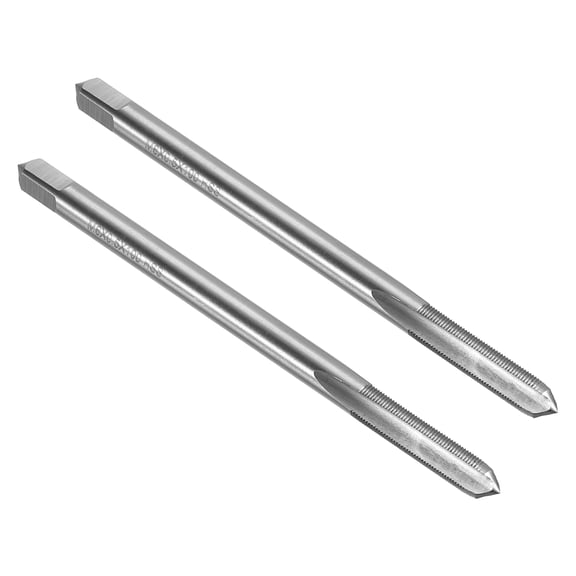 Uxcell 2pcs Straight Flute Thread Taps, M6 x 0.5 H2 100mm Extra Long Metric Screw Machine Tap Threading Tapping Tools