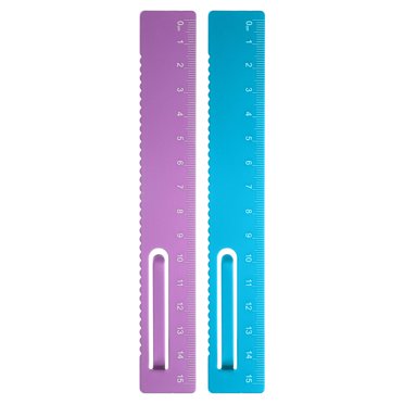 Uxcell 2pcs Straight Ruler 15cm Metric Metal Aluminum Alloy Measuring Bookmark Clip Ruler Scale Tool Measure Study Reading Classroom Office Red Rose