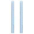 thumbnail image 1 of Uxcell 2pcs Straight Ruler 11.81" Metric SAE Aluminum Rulers with Hole Light Blue, 1 of 7