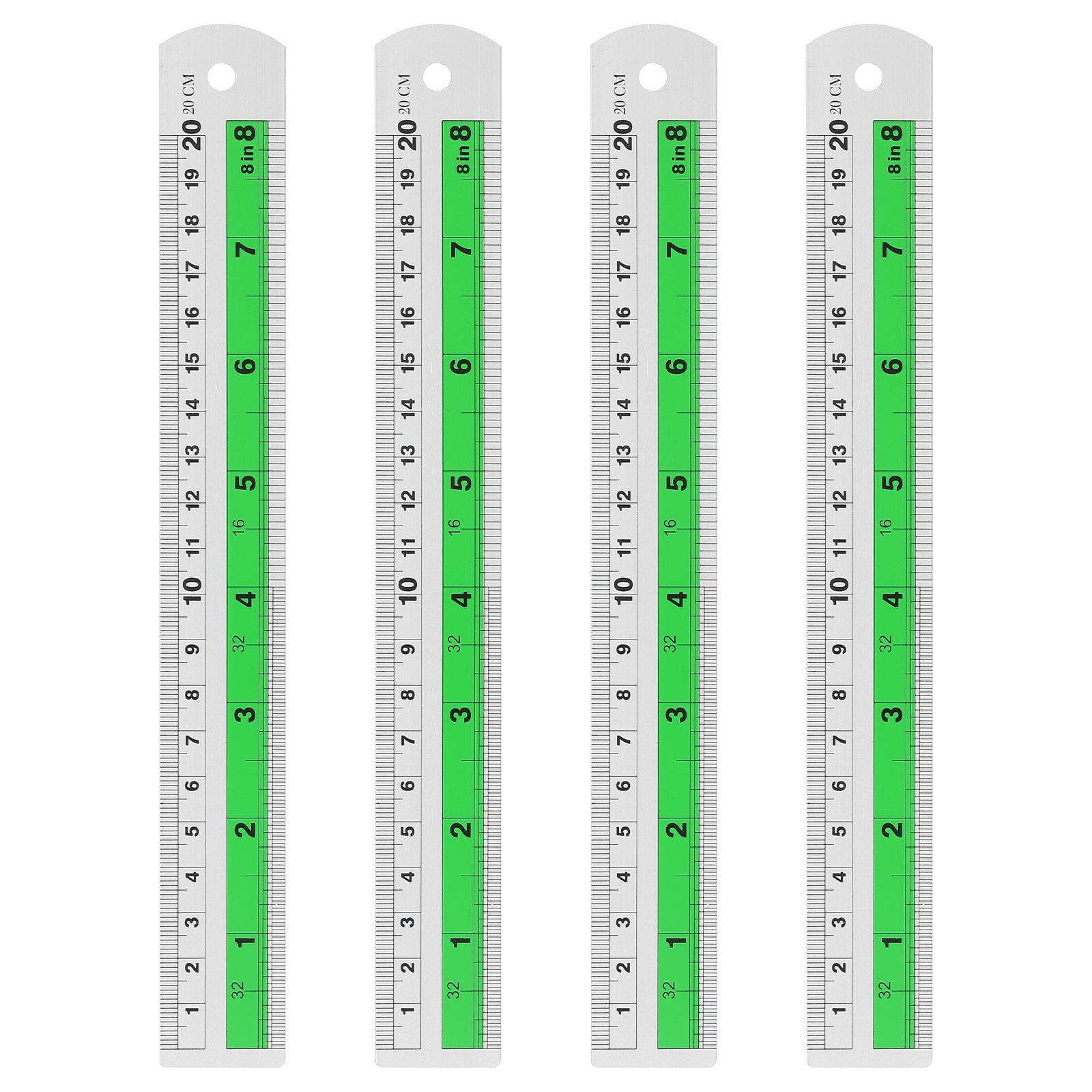 Uxcell 4pcs Straight Ruler 7.87