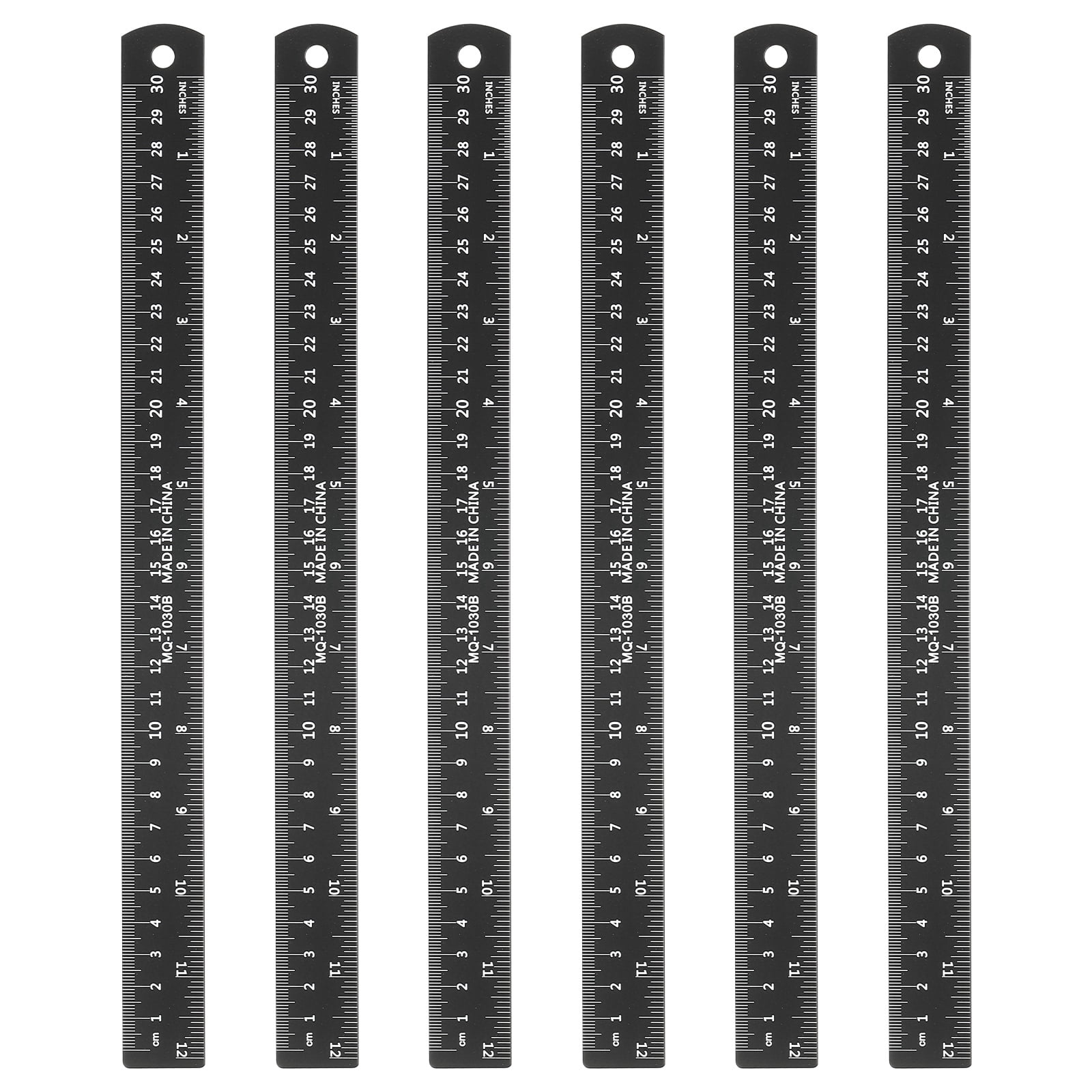 Straight Ruler Scale Uxcell 2pcs Straight Ruler 30cm Metric SAE Metal Aluminum Alloy ...