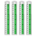 thumbnail image 1 of Uxcell 4pcs Straight Ruler 5.9" Metric SAE Aluminum Rulers with Hole Green, 1 of 7