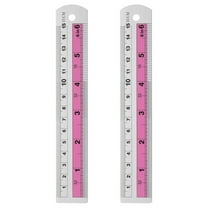 Uxcell Straight Ruler Metric SAE Aluminum Ruler with Hole for Measure Study Pink 15cm 2