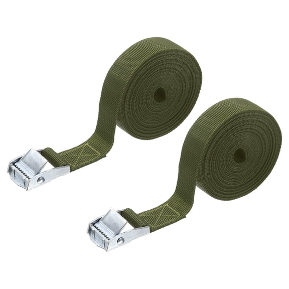 Uxcell 2pcs Straps Tie Downs 8.2 ft x 0.98" 551lb Safe Work Load, Medium Green