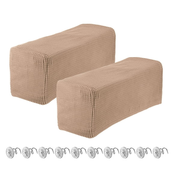 Uxcell 2pcs Stretch Armrest Covers, Couch Arm Covers with Twist Pin, Protector Slipcovers for Chairs Sofa Camel