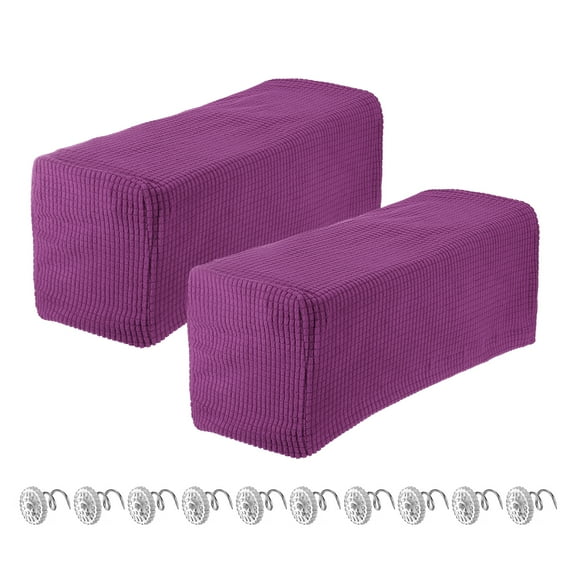 Uxcell 2pcs Stretch Armrest Covers, Couch Arm Covers with Twist Pin, Protector Slipcovers for Chairs Sofa Purple
