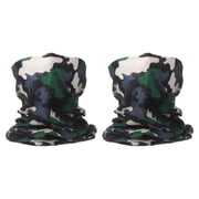 Uxcell 2pcs Summer Cooling Neck Gaiter Sun Protection Face Mask, Camo Khaki-green