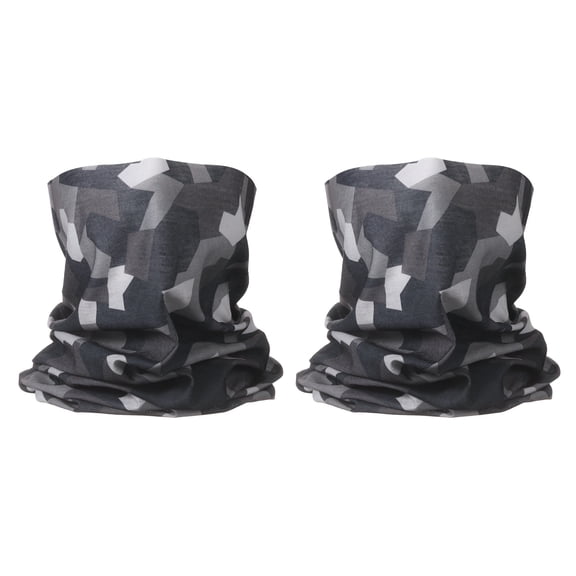 Uxcell 2pcs Summer Cooling Neck Gaiter Sun Protection Face Mask, Plaid Camo Gray