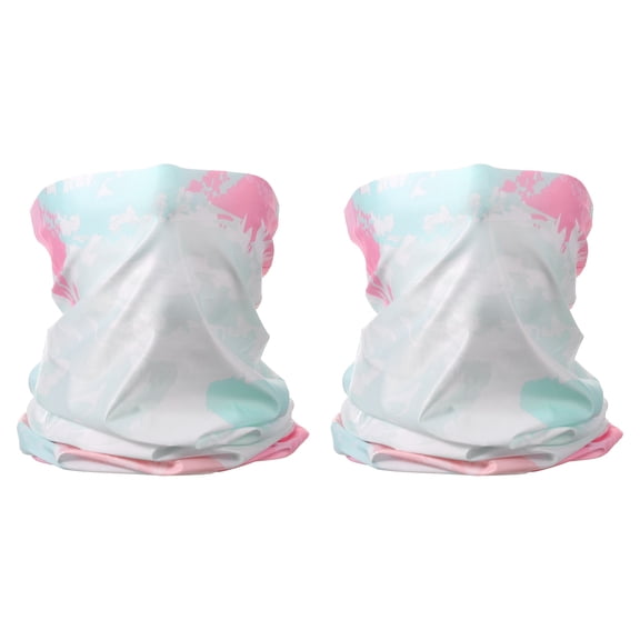 Uxcell 2pcs Summer Neck Gaiter Sun Protection Face Mask for Fishing, Pink/khaki/Green