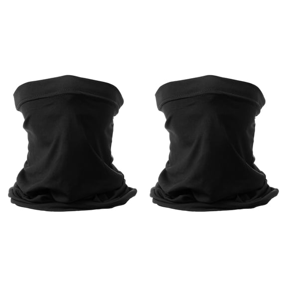 Uxcell 2pcs Summer Neck Gaiter Unisex Sun Protection Face Mask, Black