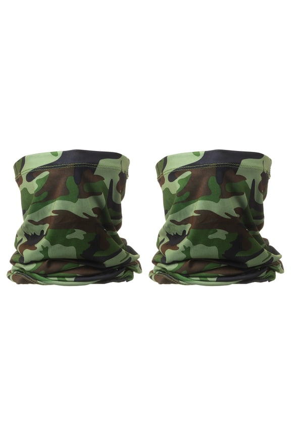 2pcs Summer Neck Gaiter Unisex Sun Protection Face Mask, Camo Army Green