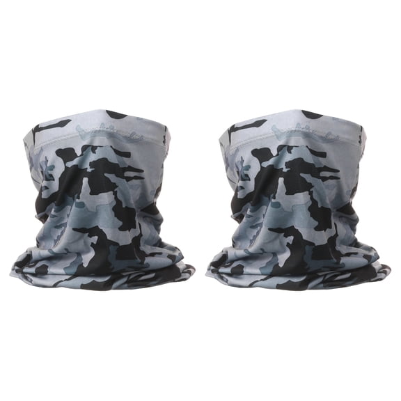 Uxcell 2pcs Summer Neck Gaiter Unisex Sun Protection Face Mask, Camo Gray