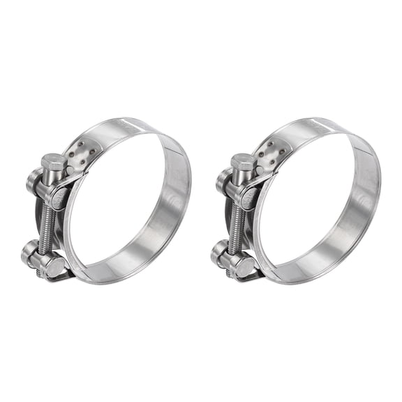Uxcell 2pcs T-Bolt Hose Clamp 3.39-3.58" Adjustable Intake Radiator Pipe Clamps