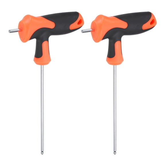 Uxcell 2pcs T-Handle Ball End Hex Key Wrench 3mm Metric S2 Steel T-Key Inner Hexagon Wrenches Spanner Repair Tool